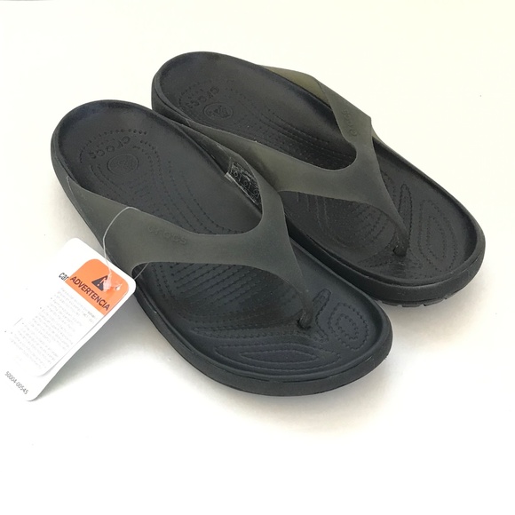 CROCS Flip Flop Sandals Black Carlie Flip NWT Women’s Size 10 - Picture 16 of 16